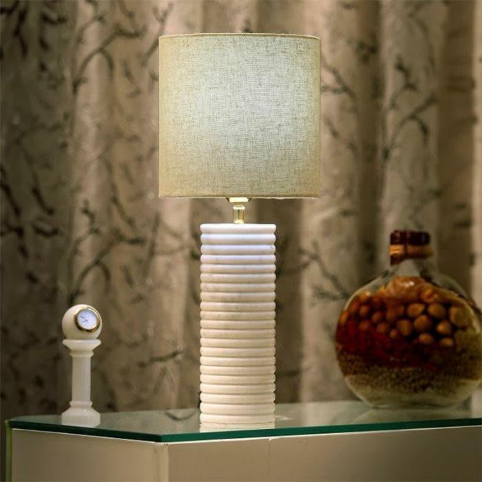 Spiral Marble Table Lamp  |   Table Lamps Lamps & Lighting Beige, White