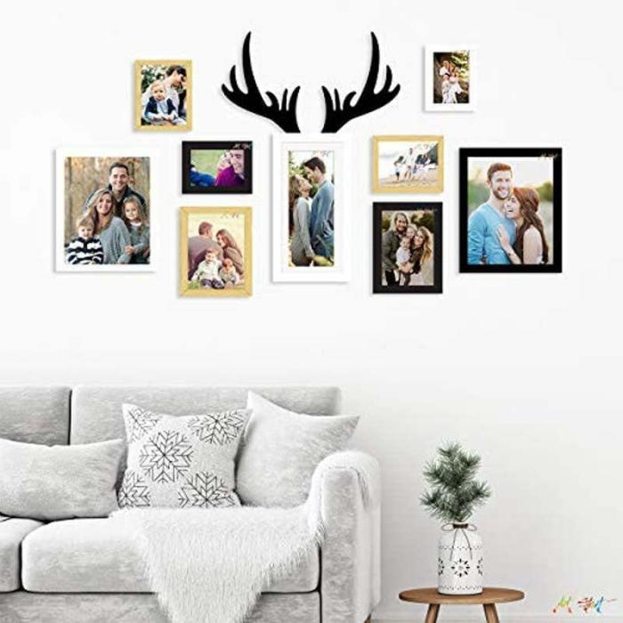 Stag Horn Photo Frame – Set Of Nine  |   Photo-Frames Photo-Frames Black, White, Beige