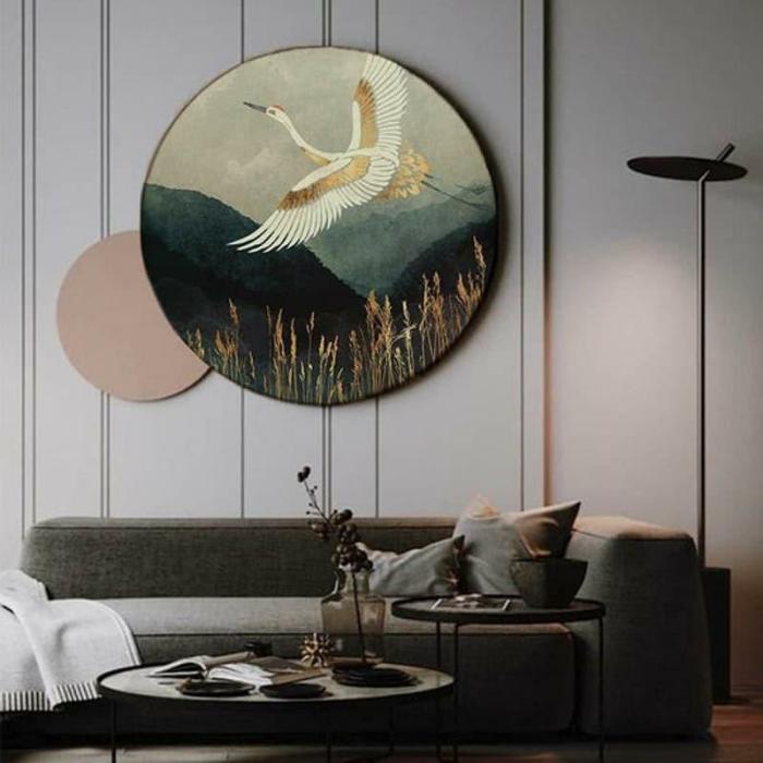 Stork Flight Wall Art  |   Wall Art & Paintings Wall Art & Paintings Blue, Gold