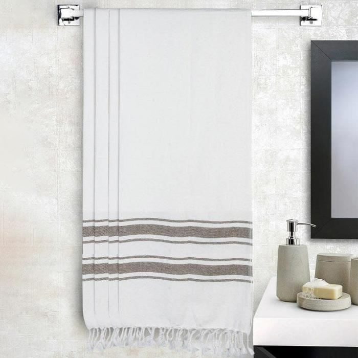 Striped Fresh Breeze Bath Towel – Set Of Four  |   Bath Towels Bath Linens Bath Towels