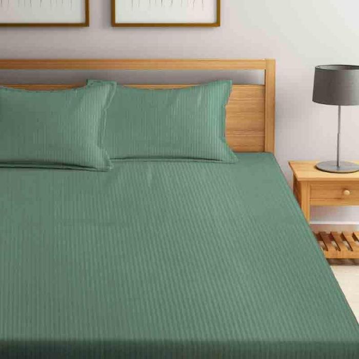 Striped Wonder Bedsheet  |   Solid Bedsheets Bedsheets Green