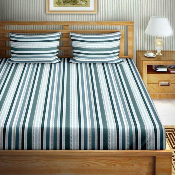 Stripey Paradise  |   Geometric Bedsheets Bedsheets Blue, Grey