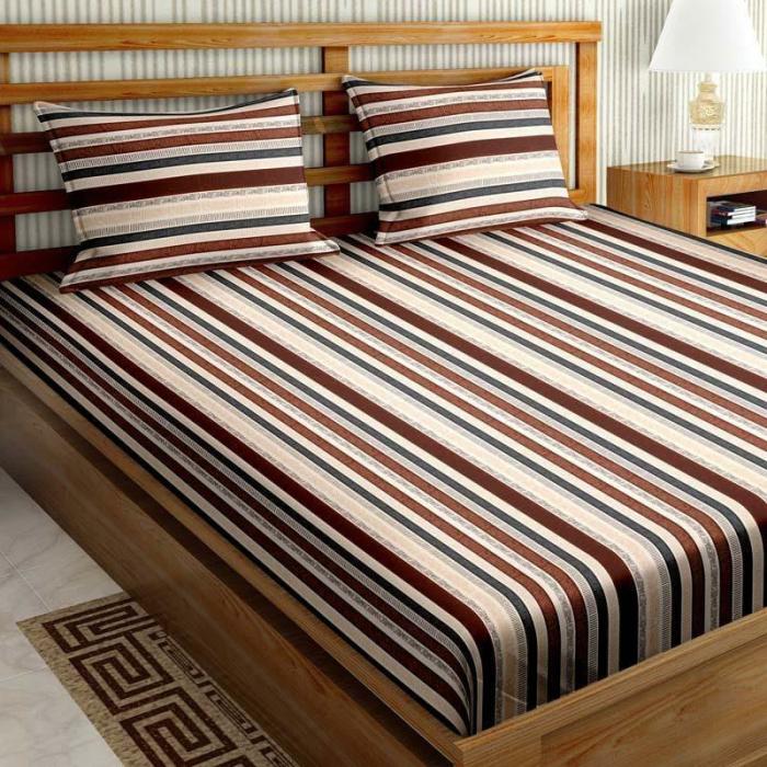 Stripey Paradise  |   Geometric Bedsheets Bedsheets Brown, Grey