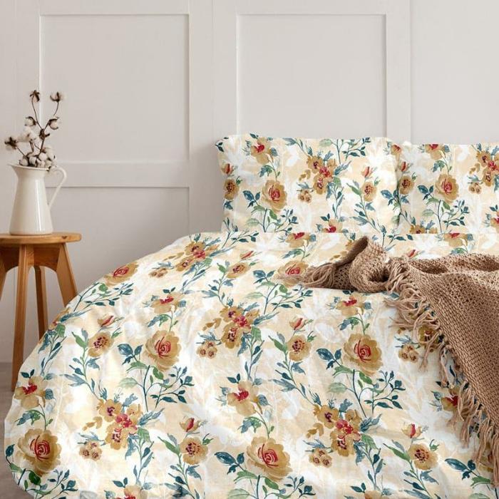 Surva Camellias Flora Bedsheet  |   Floral Bedsheets Bedsheets Floral Bedsheets