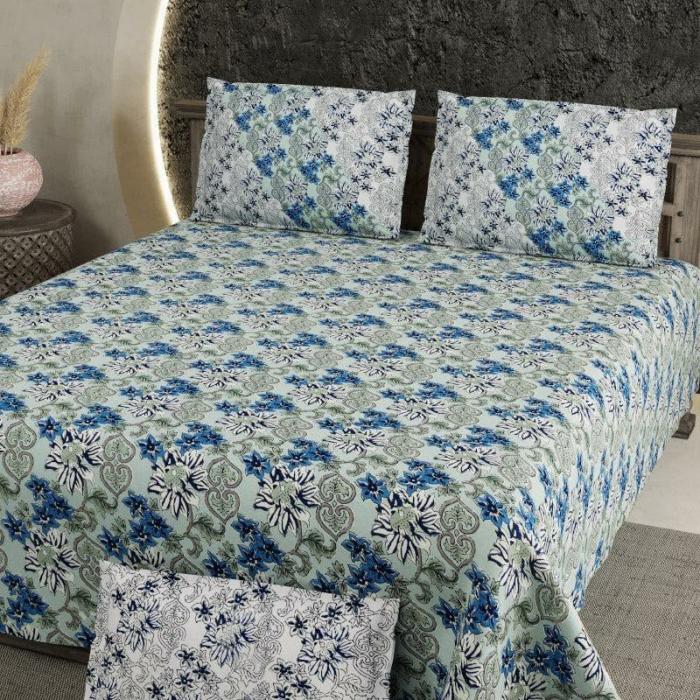 Talib Floral Bedsheet  |   Floral Bedsheets Bedsheets Blue