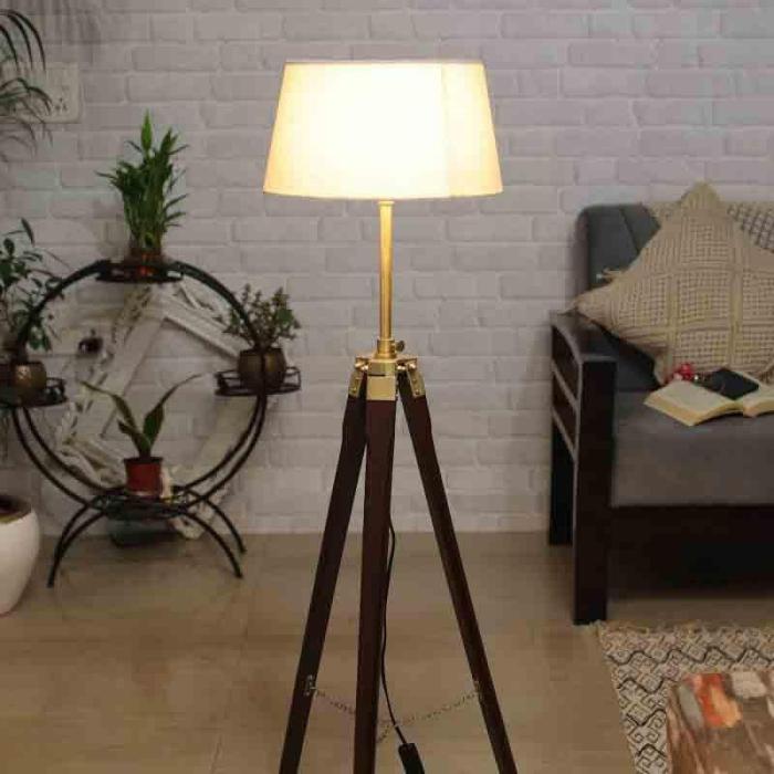 Tall Tales Tripod Floor Lamp  |   Floor Lamps Floor Lamps Beige, Brown