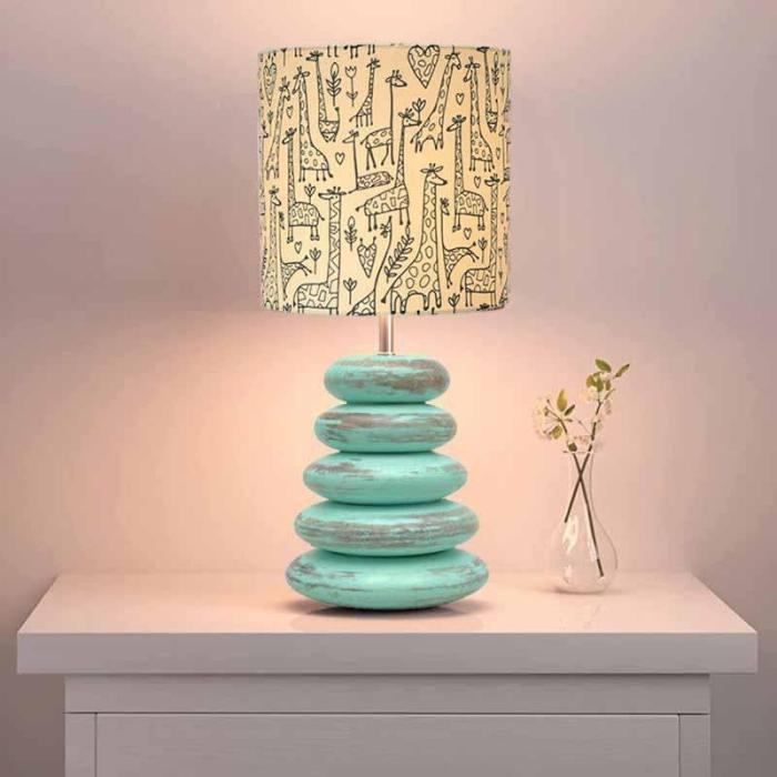 Tall Tales Wood Table Lamp  |   Table Lamps Lamps & Lighting Beige, Blue