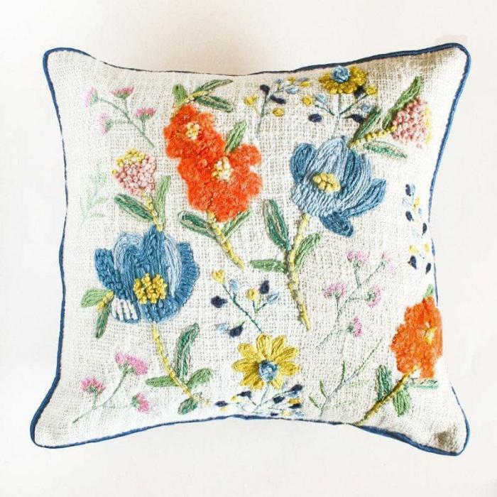 Tana Embroidered Cushion Cover  |   Embroidered Cushions Cushion Covers Embroidered Cushions