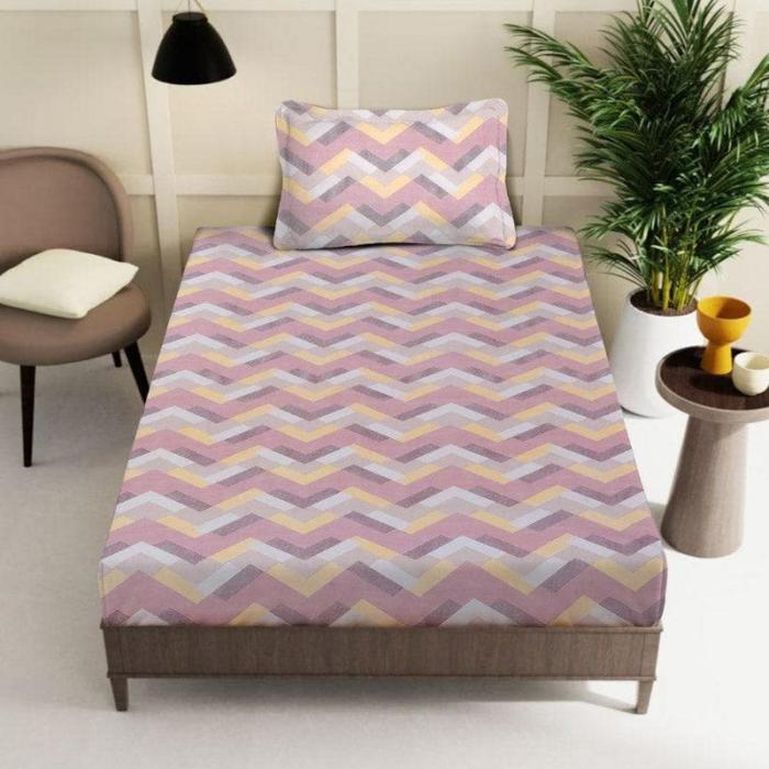 Terra Stripes Printed Bedsheet  |   Geometric Bedsheets Bedsheets Geometric Bedsheets