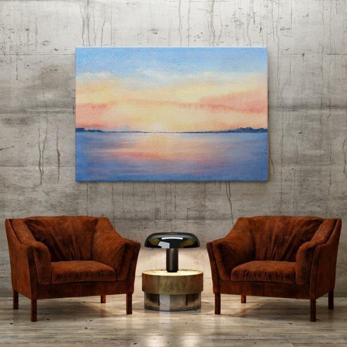 The Beach & The Sunset Wall Painting  |   Wall Art & Paintings Wall Art & Paintings Blue, Orange