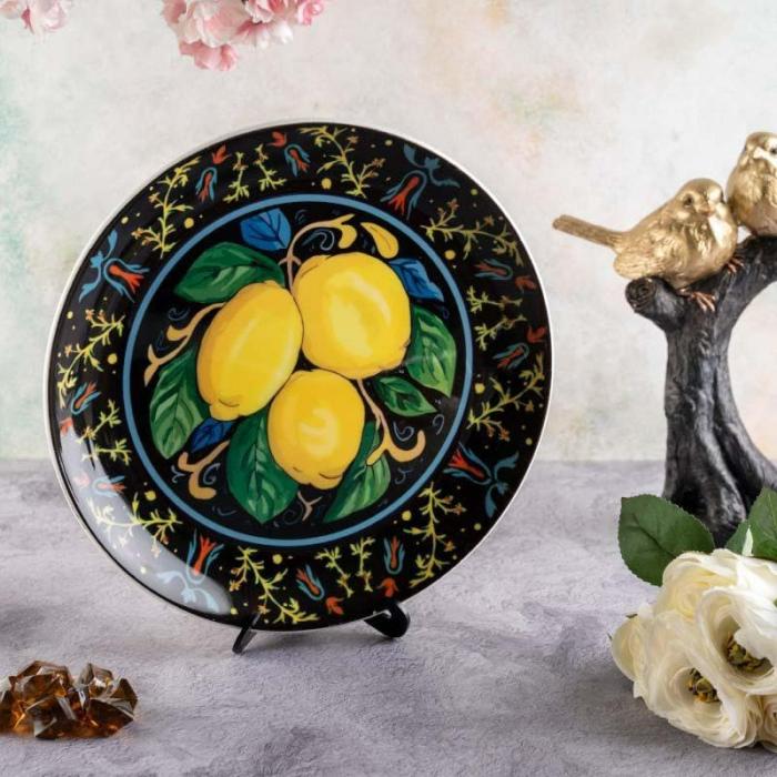 The Italian Lemons Decorative Plate  |   Wall Plates Wall Decor Black, Yellow