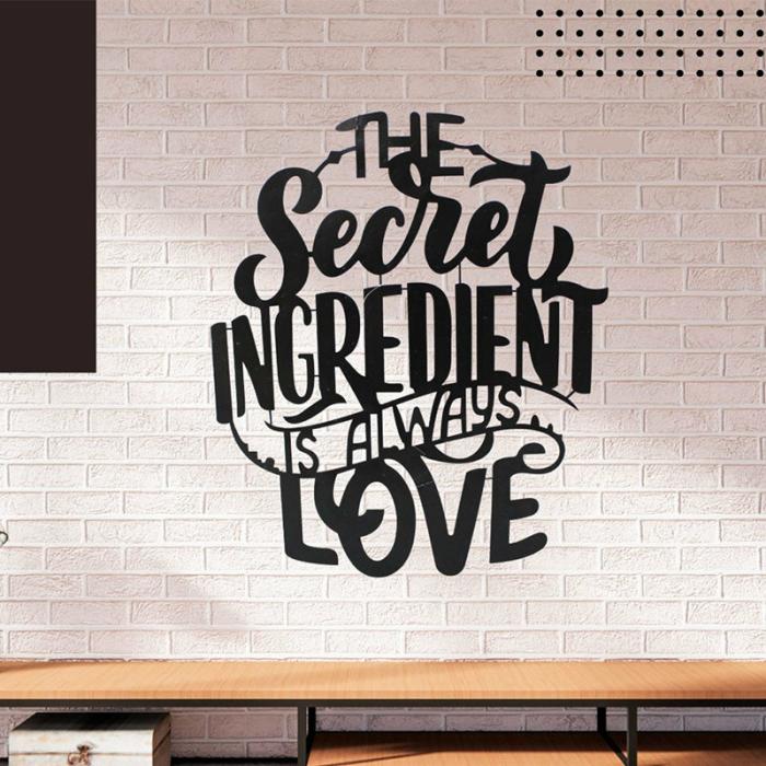 The Secret Ingredient Is Always Love Wall Art  |   Wall Accents Wall Accents Black