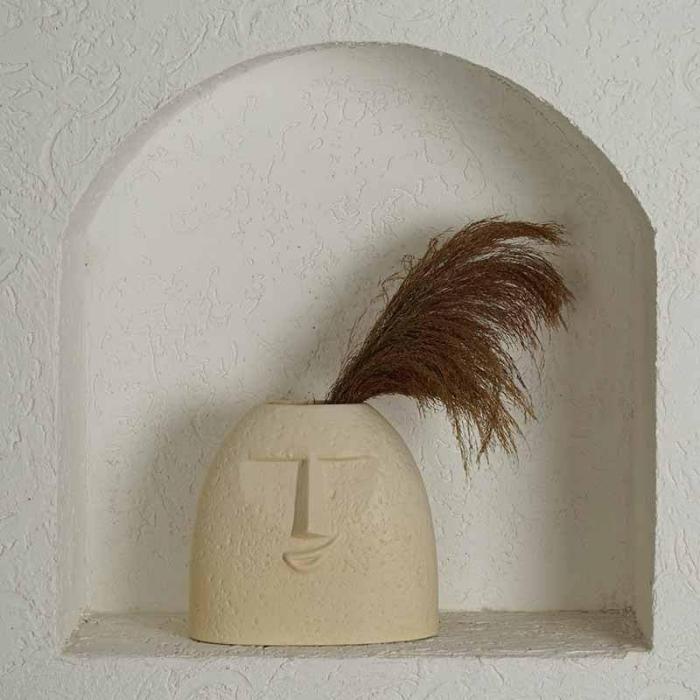 The Smirk Face Vase  |   Vases Showpieces, Vases & Accent Bowls Beige