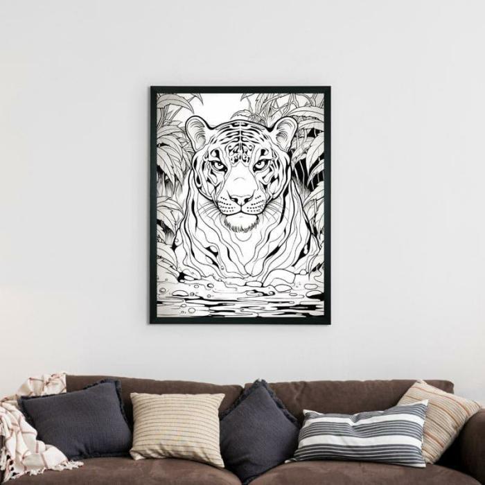 Tiger Sketch Wall Art  |   Wall Art & Paintings Wall Art & Paintings Black, White