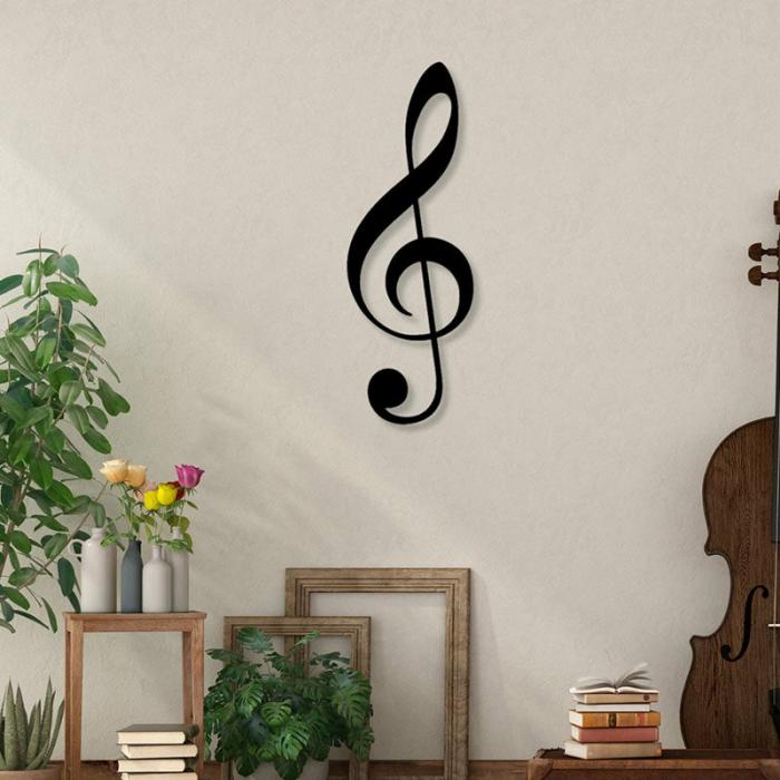 Treble Key Musical Harmony Wall Art  |   Wall Accents Wall Accents Black