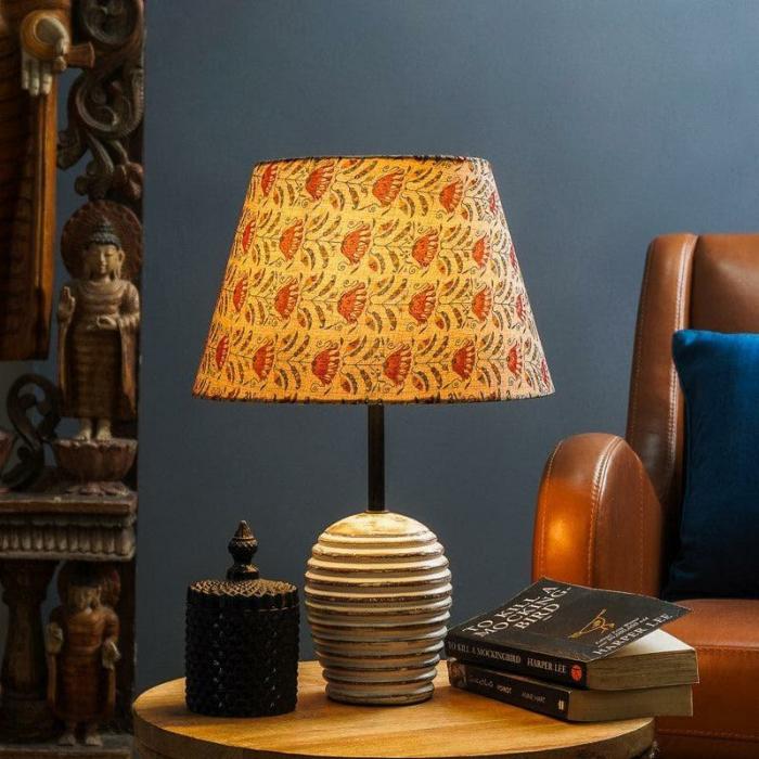 Tribal Bloom Nora Table Lamp  |   Table Lamps Lamps & Lighting Beige, White