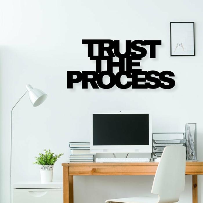 Trust The Process Typography Wall Art  |   Wall Accents Wall Accents Black