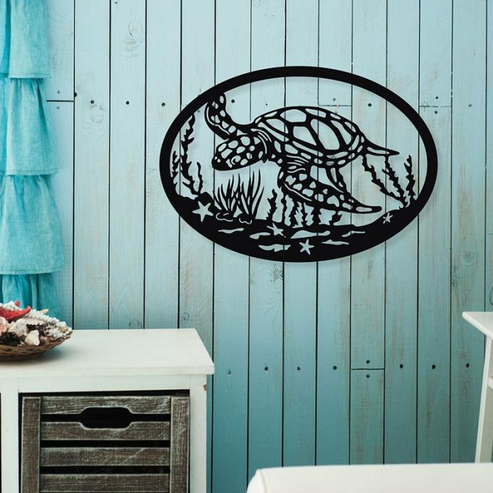 Turtle Swim Wall Art  |   Wall Accents Wall Accents Black