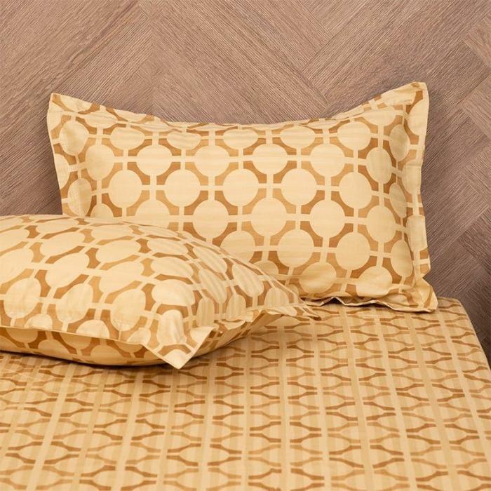 Ulrika Neva Bedsheet  |   Geometric Bedsheets Bedsheets Brown