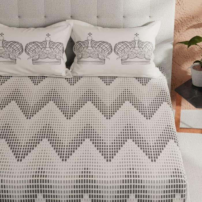 Vida Zig Zag Bedsheet  |   Geometric Bedsheets Bedsheets Brown