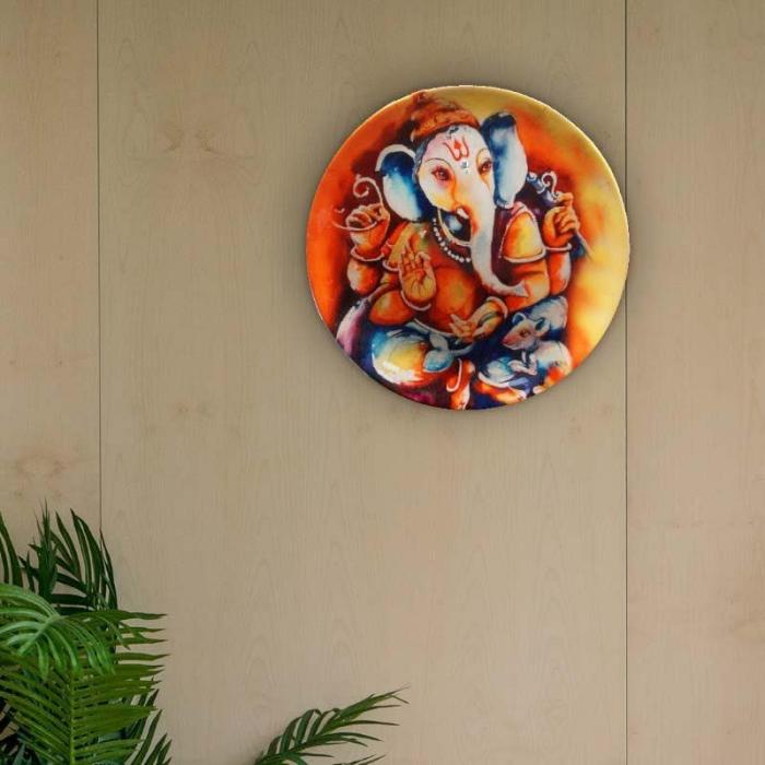 Vigneshwara Inspired Decorative Plate  |   Wall Plates Wall Decor Blue, Orange