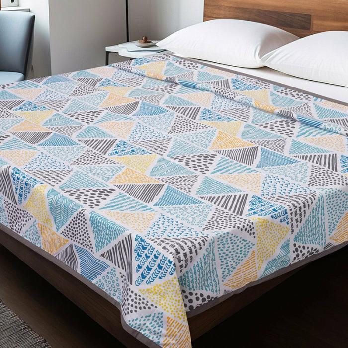 Vilma Geometric Dohar  |   Dohars, Razai & Blankets Bedding Blue, Grey