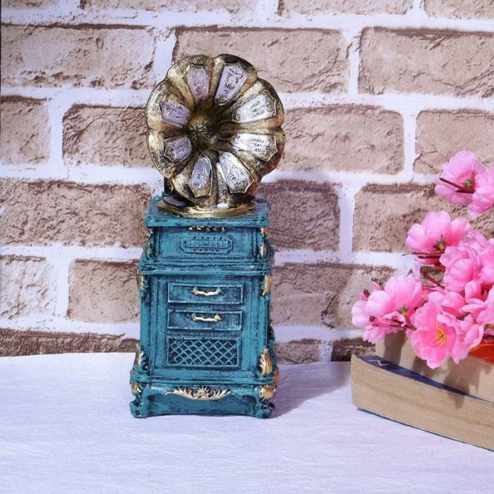 Vintage Music Box Table Accent  |   Showpieces Showpieces Blue