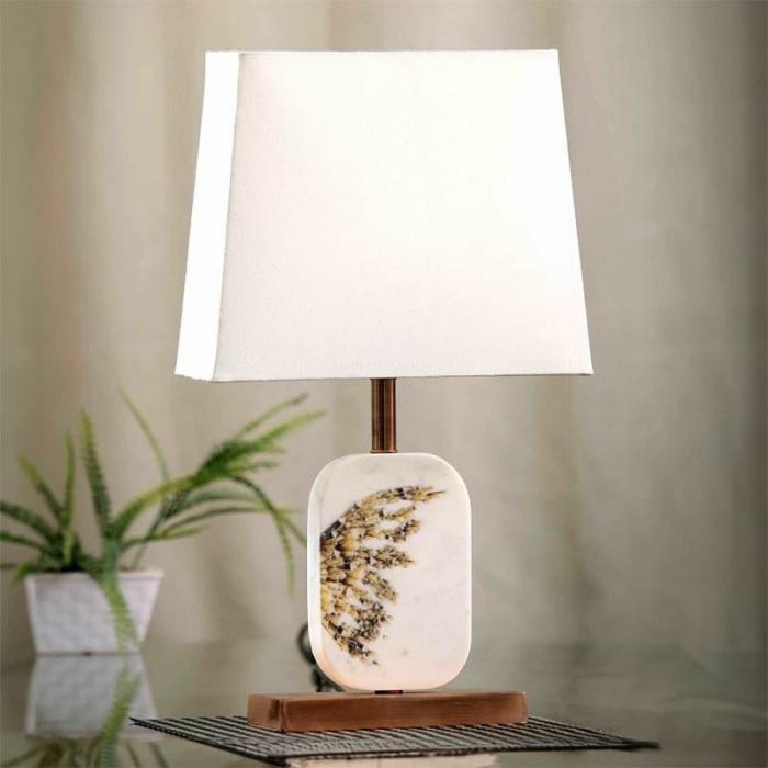 Winged Marble & Copper Base Table Lamp  |   Table Lamps Lamps & Lighting Table Lamps