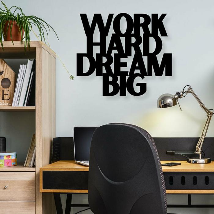 Work Hard Typography Wall Art  |   Wall Accents Wall Accents Black