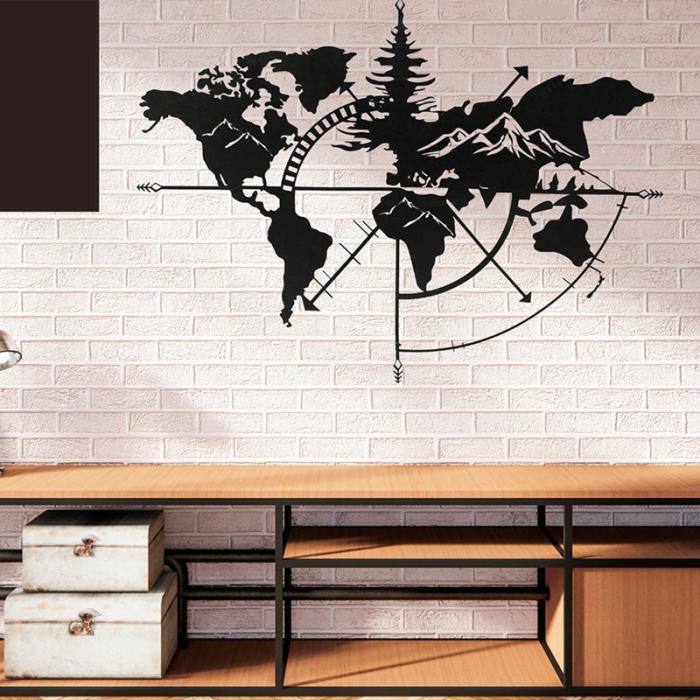 World Map Wander Wall Art  |   Wall Accents Wall Accents Black