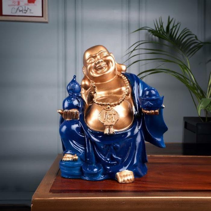 Xiochan Laughing Buddha Showpiece Ii  |   Showpieces Showpieces Gold, Blue