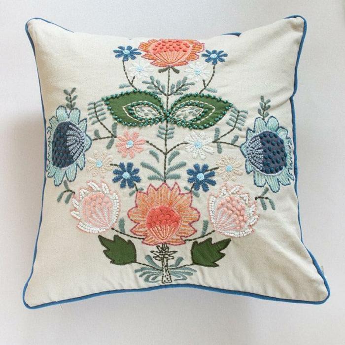 Yara Embroidered Cushion Cover  |   Embroidered Cushions Cushion Covers Embroidered Cushions