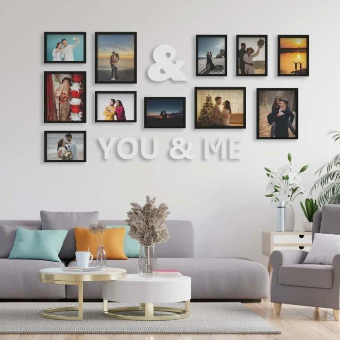 You And Me Photo Frame Collage – Set Of Eleven  |   Photo-Frames Photo-Frames Black, White