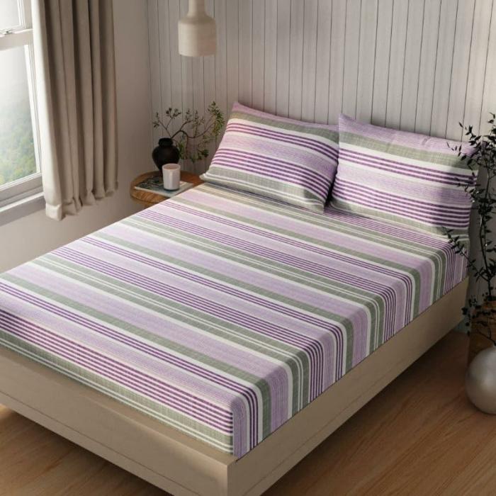 Yovono Striped Bedsheet  |   Geometric Bedsheets Bedsheets Geometric Bedsheets