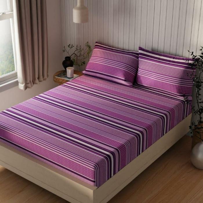 Yovono Striped Bedsheet  |   Geometric Bedsheets Bedsheets Geometric Bedsheets