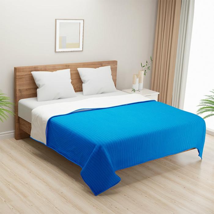 Zinni Solid Dohar  |   Dohars, Razai & Blankets Bedding Blue, White