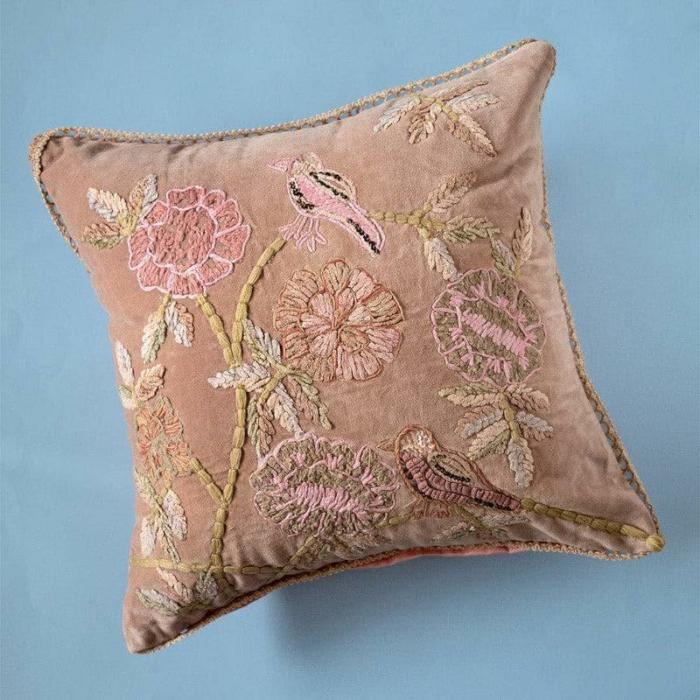 Zoey Hand Embroidered Cushion Cover  |   Embroidered Cushions Cushion Covers Embroidered Cushions