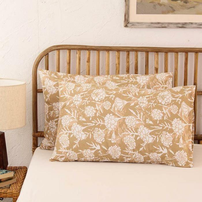 Genda Phool Pillow  |   Pillow & Bolsters Covers Bedding Beige