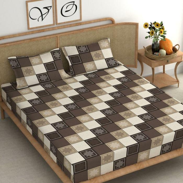 Raiva Printed Bedsheet  |   Geometric Bedsheets Bedsheets Brown