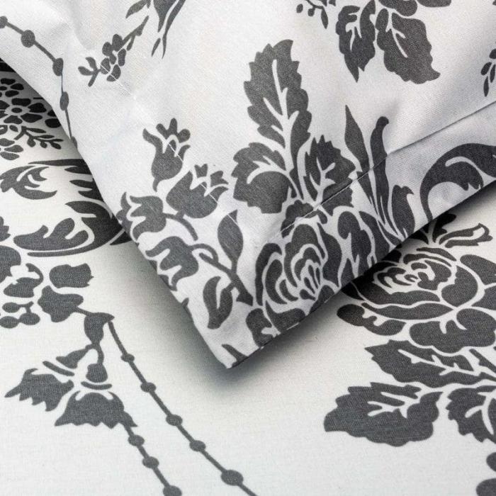 Floral Monochrome Bedsheet  |   Floral Bedsheets Bedsheets Black