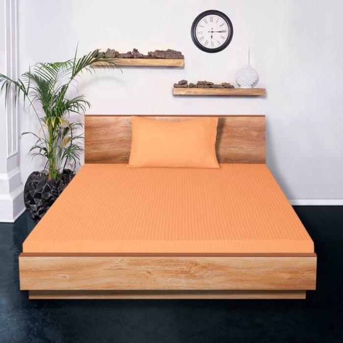 Lush Lavish Solid Bedsheet  |   Solid Bedsheets Bedsheets Peach