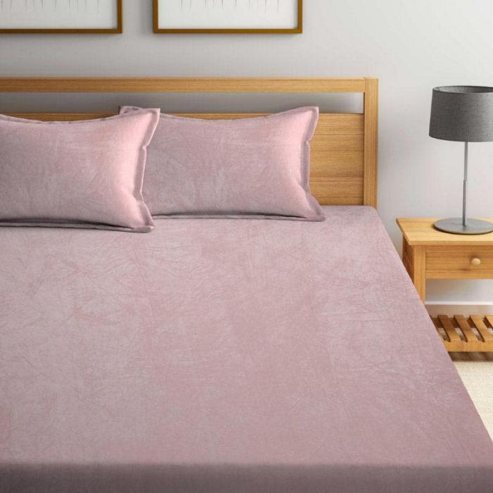 Pristine Charm Warm Bedsheet  |   Solid Bedsheets Bedsheets Pink