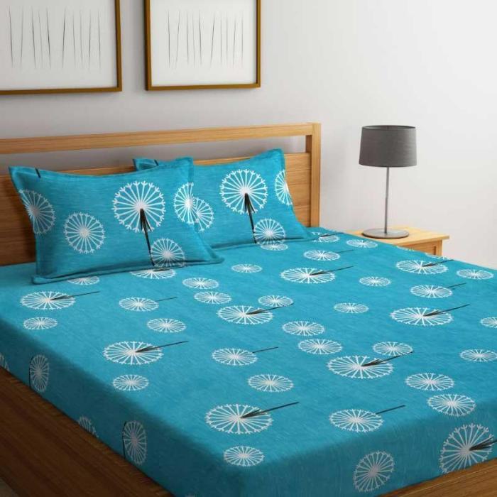 Dandy Dandelion Bedsheet  |   Floral Bedsheets Bedsheets Blue