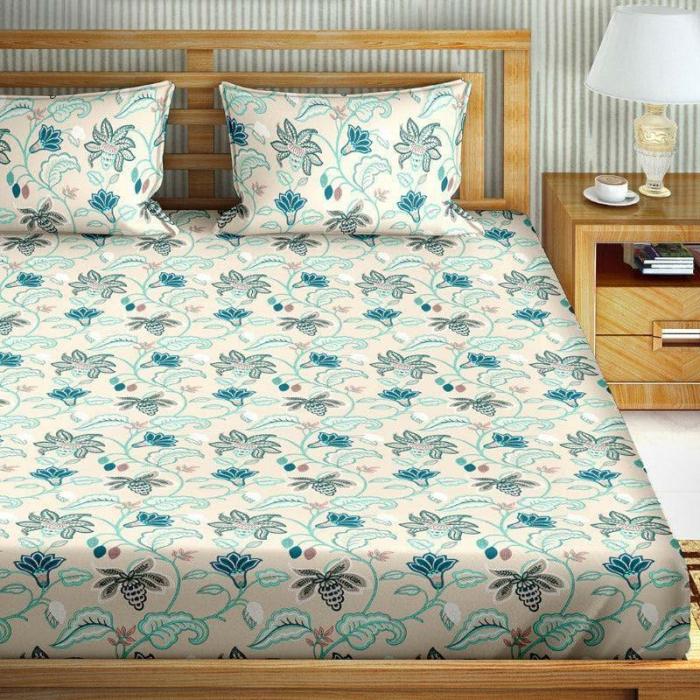 Haya Floral Bedsheet  |   Floral Bedsheets Bedsheets Blue