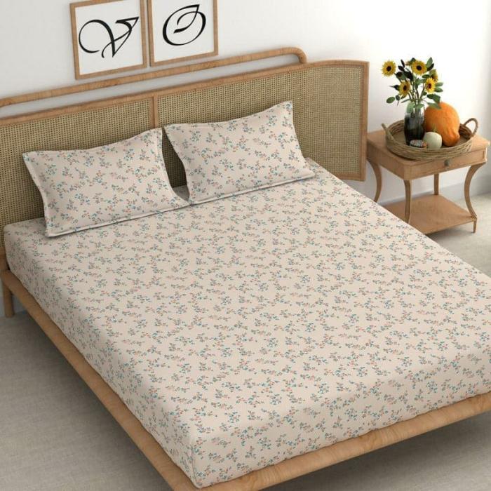 Myrna Floral Bedsheet  |   Floral Bedsheets Bedsheets Beige