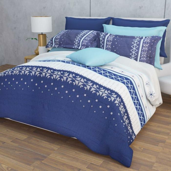 Mazaya Stripe Bedsheet  |   Geometric Bedsheets Bedsheets Blue, White