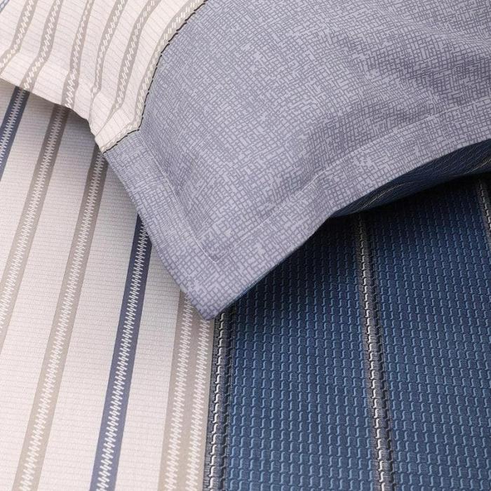 Striped Pigeon Bedsheet  |   Geometric Bedsheets Bedsheets Blue, Grey, White