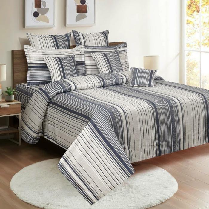 Virika Striped Bedsheet  |   Geometric Bedsheets Bedsheets Geometric Bedsheets