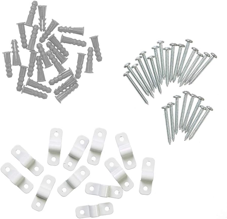 123$$7561 Shelf Clips For Concrete Installation, 12-Pack , White Shelf Brackets & Supports