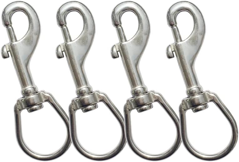 123$$Swivel Eye Bolt Snap Hooks, Stainless Steel 316 Marine Grade Scuba Diving Clip, Snap Bolt Trigger Chain Clip, Single Ended Trigger Clasp Pet Buckle, 68Mm – 11Mm, Heavy Duty (4Pcs 11Mm) Snaps